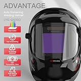 YESWELDER Large Viewing True Color Solar Powered Auto Darkening Welding Helmet with SIDE VIEW, 4 Arc Sensor Wide Shade 4/5-9/9-13 Welder Mask for TIG MIG ARC Grinding Plasma LYG-Q800D