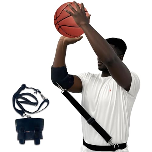 Adjustable Basketball Straight Shooter, Basketball Shooting Training Equipment, Keeps Elbow in and Follow Thru Straight - Padded Elbow Support & Waist Strap for Stability Improves Shooting Form
