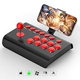 arVin Wireless Arcade Fight Stick Joystick Controller for iPhone iOS Android PC Switch PS3 PS4 Arcade Rocker Gamepad with Turbo, Marco Programming, Phone Holder, for Emulators/Cloud Gaming/NeoGeo mini