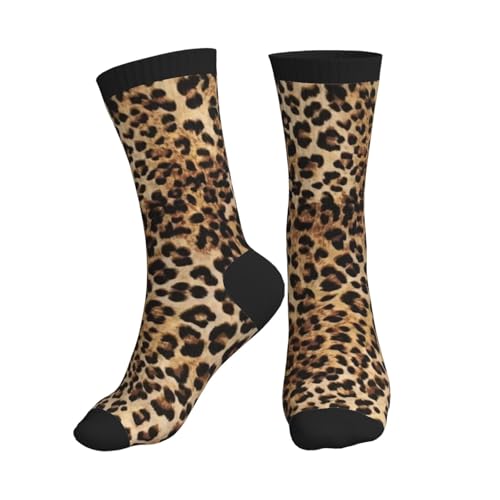 Cheetah Leopard Print Funny Athletic Sport Novelty Crew Socks Casual Crazy Dress Socks Gifts For Men Women