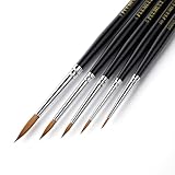 Kolinsky Sable Miniature Paint Brushes, Fuumuui 5pcs Professional Detail Fine Paint Brushes for Citadel, Vallejo, DND, Models - Sable Brushes for Watercolor, Gouache, Round #00000, #00, #0, #1, #3