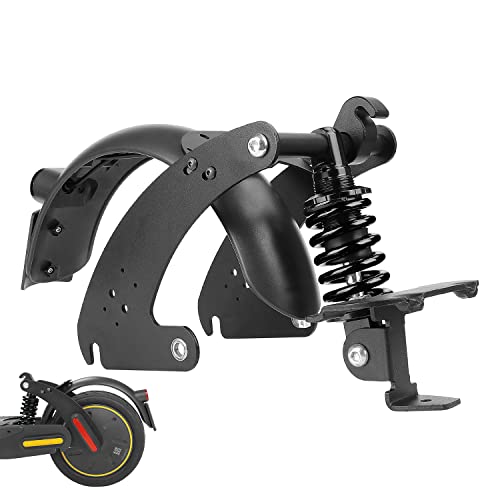 ulip Rear Shock Suspension Set with Shock Absorber Fender License Plate Big Taillight for Ninebot Max G30 G30LP G30E Electric Scooter (Black)