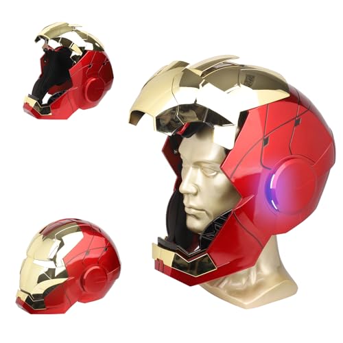 YONTYEQ Iron Hero MK 5 1:1 Wearable Helmet - Voice, Touch, and Remote Control with LED Eyes, Realistic Sound Effects, Perfect for Cosplay, Display, and Collectible Figures for Man and Teen