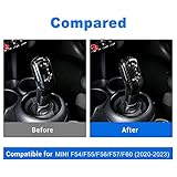 AIRSPEED for Mini Gear Shift Knob Cover Carbon Fiber Shifter Handle Head Sticker Interior Trim for Mini Cooper F54 F55 F56 F57 F60 2020-2023 Accessories (Black)