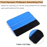 EHDIS 10pcs Vinyl Squeegee 4 Inch Car Vinyl Scraper Decal Applicator Window Tint Wallpaper Smoothing Tool with Black Fabric Felt Edge-Blue