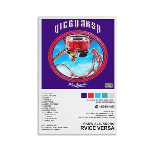 ZANLIART Rauw Alejandro – Vice Versa Album Cover Canvas Print Music Poster for Room Aesthetic Unframe-style12x18inch(30x45cm)