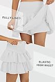 Vigorics White Skirt Ruffle Skort A-Line Preppy Skirt for Teen Girls Wrap Skirt Versatile Classic Skirt for Women 2023 Trendy L