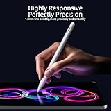 Stylus Pen for iPad 9th&10th Generation-2X Fast Charge Active Pencil Compatible with 2018-2024 Apple iPad Pro 11"/12.9"/M4, iPad Air 3/4/5/M2, iPad 6-10, iPad Mini 5/6 Gen-White