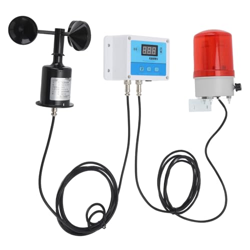 Tower Crane Anemometer, LED Display Wind Speed Alarm with Alert Light, Real Time Measurement Sensor for Construction Site Tower Crane, ABS Material, Wide Range & Easy Installation