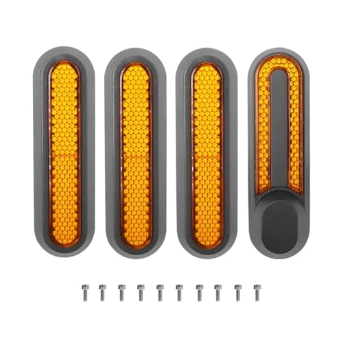 huiyany Scooter Parts Wheel Cover Protect Shell Compatible with Xiaomi 3 Electric Scooter M365 Pro 2 1s Front Rear Safety Reflective Tube Night Reflector Parts(Yellow Sets)