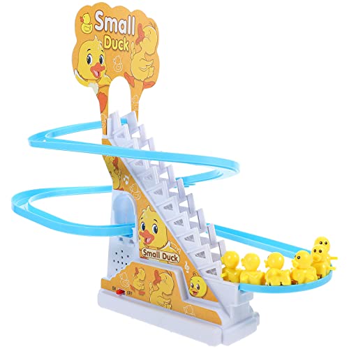 Zerodeko Small Duck Climbing Stair Toy with Music and Light, Cute Animal Slide Track Toy for Toddler