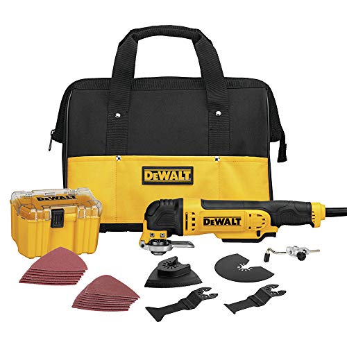 DEWALT Oscillating Tool, 3-Amp, Corded, Includes Wood Blades, Sandpaper and Tool Bag (DWE315K)