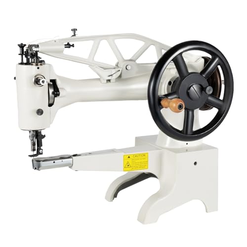 Dfmyhked Cast Iron Leather Shoe Sewing Machine, 500SPM Manual/Electric Dual Mode with 11.8" Throat, Leather Patcher Industrial Sewing Machine for Boots, Bags, Tents