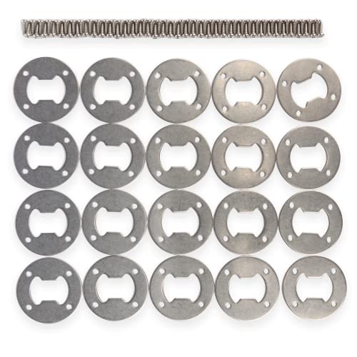 Stainless Steel Bottle Opener Kit, 20-Pack Round Inserts, Woodturning Blanks, Circle Opener (20), Includes 4 SS Screws