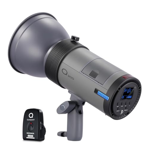 NEEWER Q300 300Ws 2.4G Outdoor Studio Flash with Q Compact Wireless Trigger, 7800mAh Li ion Battery Powered Strobe Light Photography Cordless Monolight with 1000 Full Power Flash 0.4~2.5s Recycle