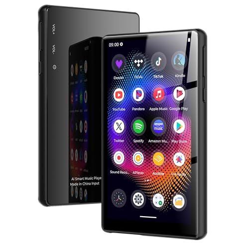 128GB MP3 Player with Bluetooth and WiFi，Music Video Player with Spotify Pandora,Amazon Music, 5" Touch Screen Android MP4 MP3 Player for Kids with Audible, YouTube, Spotify Kids,up to 256GB (Black)