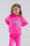 Barbie Toddler Girls Velour Zip Up Hoodie Pants Outfit Set Pink 5T