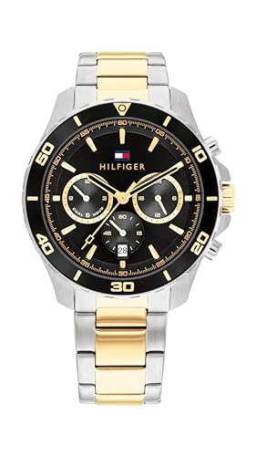 Tommy Hilfiger Sport Lux Men's Watch - Multifunction Wristwatch for Him - Stainless Steel Bracelet - Water Resistant up to 5 ATM/50 Meters - Premium Fashion for All Occasions - 43mm