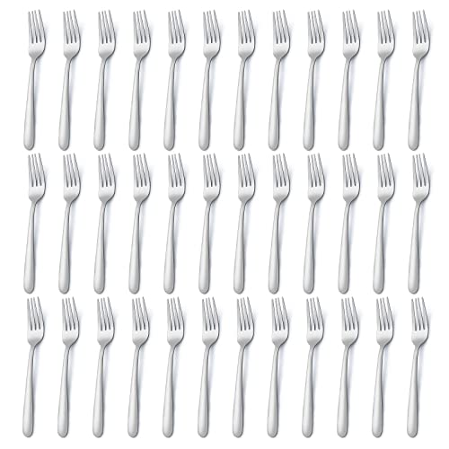 Pleafind 36-Piece Dinner Forks Set (8 inch), Stainless Steel Forks Silverware, Mirror Polished Fork Set, Small Forks for Home, Kitchen, Restaurant, Dishwasher Safe
