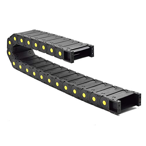 Plastic Drag Chain Cable Carrier Closed Type with End Connectors R150 25 x 77mm L1000mm for Electrical CNC Router Machines