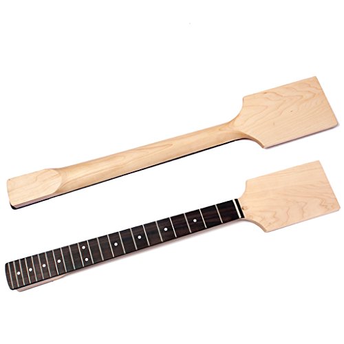 Alnicov Unfinished Guitar Neck Maple Paddle Headstock 22 Fret For Electric Guitar Neck Replacement White Dot