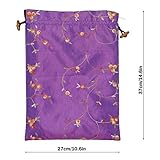 DODOGA 4pcs Embroidered Silk Flower Design Jacquard Travel Bag, Lingerie Bags Underwear Bags Laundry Bags Shoe Bags for Travel Storage for Men Women Washable Cloth Shoe Bags