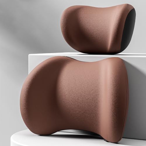 PLDPACASD Car Headrest Lumbar Support Cushion for Mercedes Benz Mercedes EQ EQA 250 300 350 EQB 250 300 350, Car Neck Pillow Car Lumbar Support Pillow, Ergonomic Car Seat Neck Pillow Lumbar Cushion