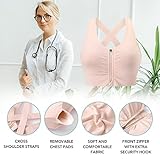 Evercute Zip Front Post-Surgery Bra Women's Wireless Sports Bras Padded Strappy Medium Support Yoga Exercise Athletic Bras