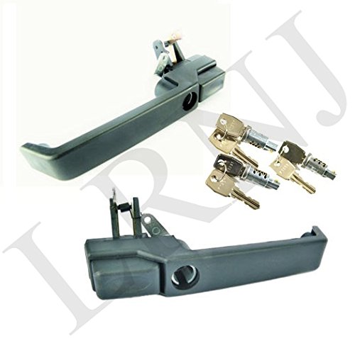 BRITPART FRONT DOOR HANDLES & LOCK BARRELS WITH KEYS SET FOR LH & RH PUSH BUTTON TYPE COMPATIBLE WITH LR DEFENDER 90 110 130 2.5NA, 2.5TD, 200TDI, 300TDI & EARLY TD5 87-01, MXC7651 & MXC7652 & MTC6504