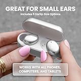 Tempo 30 Wireless Earbuds for Small Ears - Award-Winning Sound, Sweatproof Bluetooth Earbuds, Comfortable Bluetooth Ear Buds for Women, Silver Earphones Small Ear Canals, Long Battery Headphones