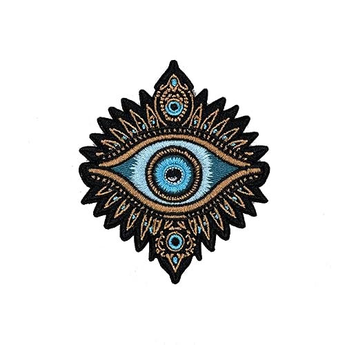 Evil Eye Patch, Iron on Eye, Evil Patches - Evil Eye Iron On Patches, Third Eye Patch: Stylish Decor for Jackets, Clothing, Dress, Jeans, Hat, Backpacks - 3.5 inch