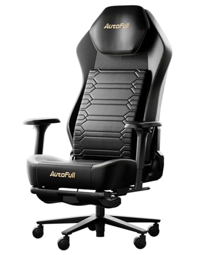 AutoFull M5 Gaming Chair, Ergonomic Office Chair with Dynamic Lumbar Support, 4D Adjustable Armrests, and High-Back Design for PC Gaming with Footrest, Black