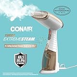 Conair Handheld Garment Steamer for Clothes, Turbo ExtremeSteam 1875W, Portable Handheld Design, Strong Penetrating Steam, White / Champagne