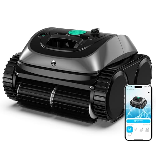 (2025 Upgrade) WYBOT C1 Robotic Pool Vacuum for Inground Pools, 150min Runtime Cordless Pool Cleaner, 4-in-1 Wall & Waterline Cleaning Up to 1,614Sq.ft, Smart Navigation, App Support