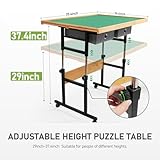 Puzzle Table with Wheels, for 1500 Pieces with Drawers and Cover, 35.4"x26.4" Adjustable Height & 45° Tilting, Puzzle Board for Adults