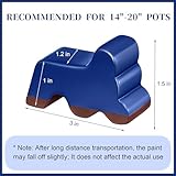 Kigeli 6 Pcs Pot Feet Plant Flower Pot Risers Frost Proof Pot Lifter Handmade Pot Elevator 3 Inch Long, 1.5 Inch Tall, Recommended for 14-20 Inch Pots Outdoor Planters Barrel (Royal Blue)