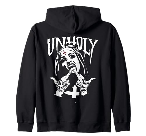 Provocative and Expressive - Rebellious Fashion UNHOLY Zip Hoodie