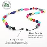 Chew Necklaces for Sensory Kids 2 Pack, Baby Silicone Teething Necklace, Nursing Necklace Breastfeeding Teether Toys, BPA Free, Freezable, Dishwasher and Refrigerator Safe