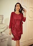 Plus Size Sequin Dresses Mother of The Bride Dresses Beach Wedding Fall Bright Red XXL