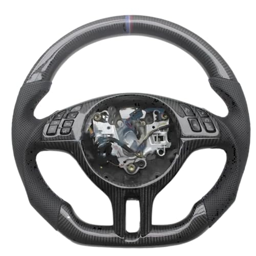 Leather Carbon Fiber Steering Wheel Replacement Compatible With BMW E46 3 Series 1997–2006