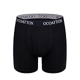 OCOATTON Men's Underwear Plus Size Combed Cotton Boxer Briefs Big and Tall 6-Pack (XXXXXL, 2Black+2Blue+2Gray)