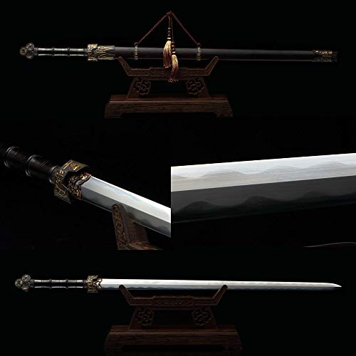 YL Sword Folded Steel Clay Tempered Chinese Sword Jian Top Abrasived Blade