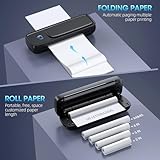 Portable-Printer with phone holder, Thermal-Wireless-Bluetooth-Mini Inkless-Printer for Travel Support 8.5" X 11" US Letter&Legal A4&A5 Thermal Paper, Compatible with Android and iOS Phone&Laptop