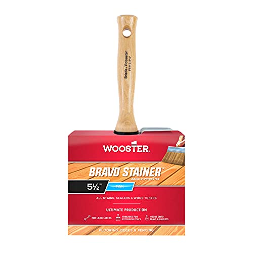 Wooster Brush F5119-5 1/2 Bravo Stainer Bristle/Polyester Stain Brush, 5-1/2 Inch