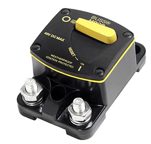 Bussmann CB187F-200 Weatherproof Marine Rated High Amp Type III Flush Mount Circuit Breaker (200 Amp), 1 Pack