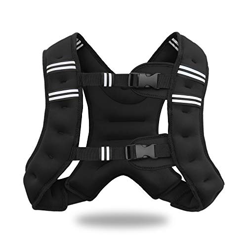 VIVITORY Weighted Vest Workout Equipment, 11lbs/18lbs Body Weight Vest for Men, Women, Strength Training, Running, Fitness, Muscle Building, Weight Loss, Weight lifting (18 lbs, Black)