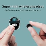 MSHUKCOE SK18 Ultra Small in-Ear Headset Wireless Invisible Smallest Bluetooth Earbuds for Sleep Comfortable with Mic and Fitable for All Type Ears Stereo Sound Earphones IPX5 Waterproof（Black）