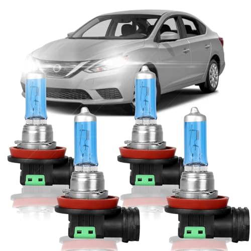 XRDHJI Fit for Nissan Sentra 2013-2019 Light Bulb High Performance Halogen Headlight Bulbs,H11 High Beam + H11 Low Headlamp Replacement Bulb Kit,Pack of 4