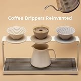 palatti Universal Pour Over Coffee Drippers (Set of 3), Porcelain Ceramic Pour Over Coffee Maker Set, Adapt to All Paper Filters, Interchangeable Design Brings 11 Brewing Profiles, 1-4 cups