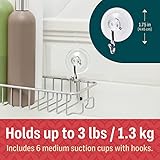 Suction Cup Wall Hooks for Hanging All Purpose Hook Wall Hangers Without Nails Heavy Duty -Made in USA (3 lbs/ 6 Pack)